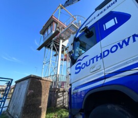 - Truck and Crane Hire UK A team from Southdown Engineers renovate the Littlehampton harbourmaster’s watchtower - 01