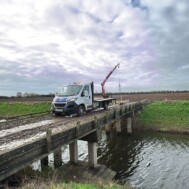 - Truck and Crane Hire UK The Southdown team with a lightweight crane in action on the Fens